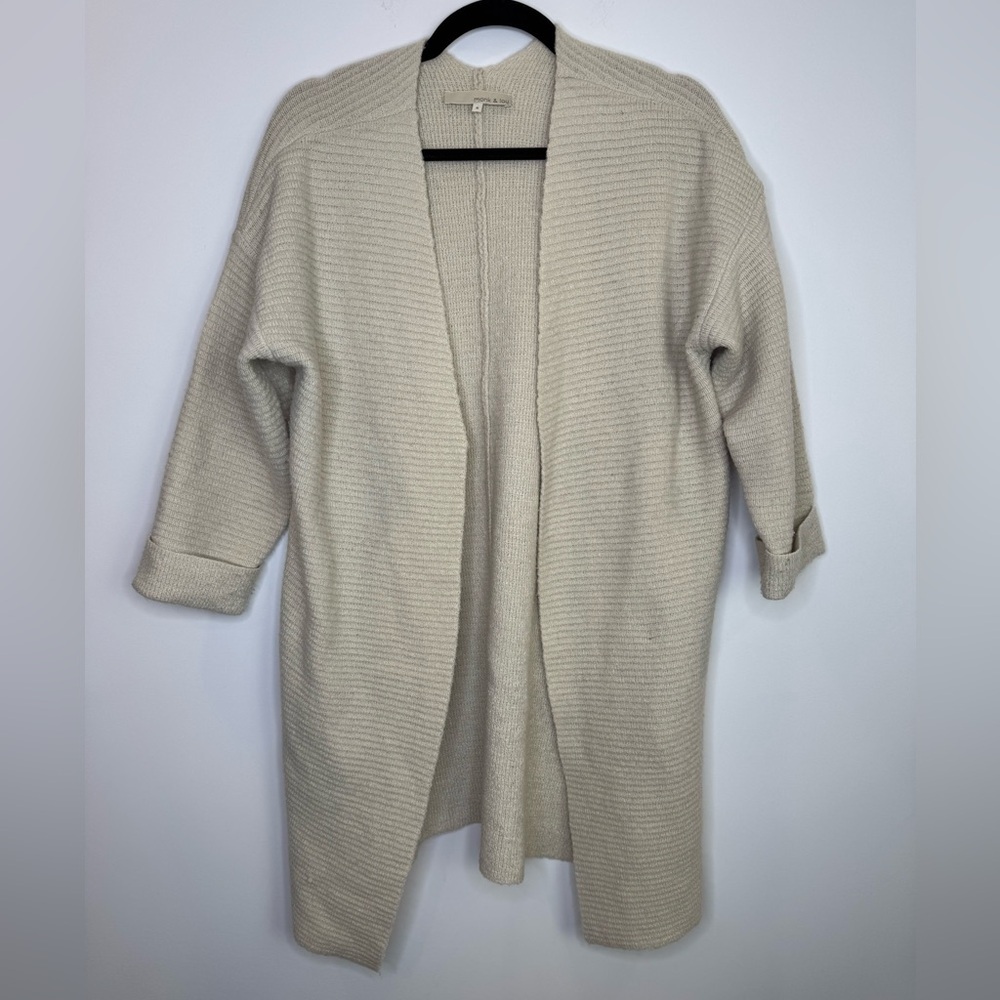 Monk & Lou Cozy Cream wool blend Open-Front Sweater size medium - Picture 2 of 10